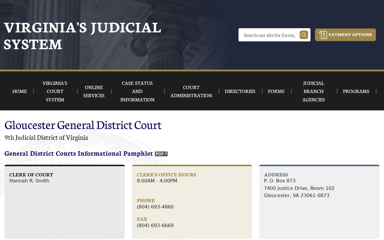 Gloucester County municipal warrant alternative through General District Court